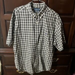 Ralph Lauren Men's Black and White Checkered Shirt